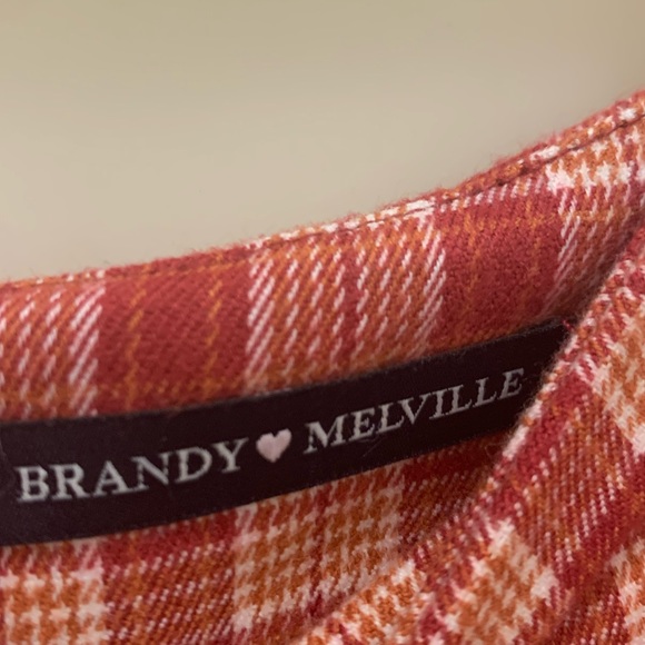 BNWOT*RARE*BRANDY MELVILLE CARA MINI SKIRT❤️🔥RED/ORANGE PLAID-OS-NEVER … - Picture 16 of 16